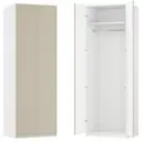 Шкаф распашной Амьен латте с полкой и штангой 80х232,2х54,5 ЛДСП каркас белый